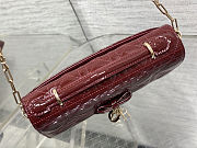 Dior Mini Bag Black Patent Cannage Calfskin Red Bag 21x11x5cm - 6
