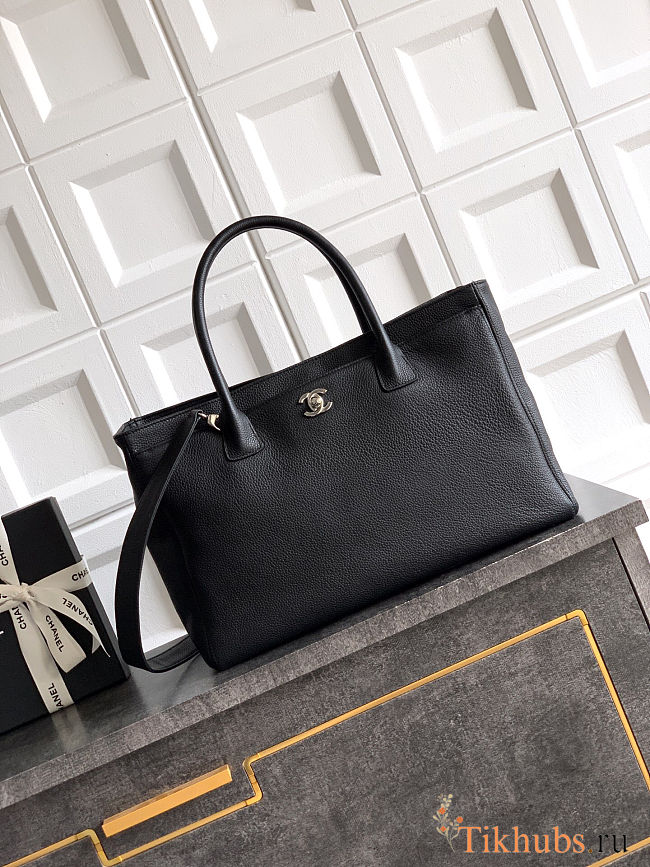 Chanel Calfskin Cerf Executive Shopper Tote Black 24 x36 x14 cm - 1