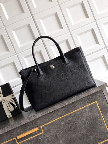Chanel Calfskin Cerf Executive Shopper Tote Black 24 x36 x14 cm