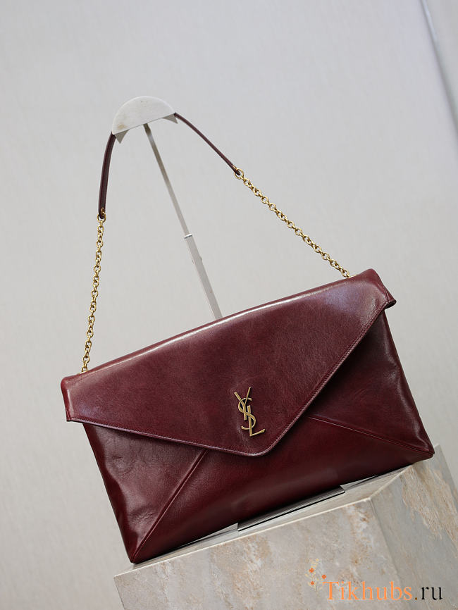 Saint Laurent Cassandre XXL Envelope Pouch in calfskin leather 35×22×3cm - 1