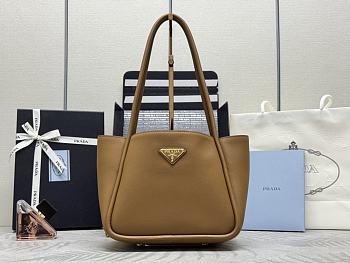 Prada Brown Leather Tote 25x21.5x14cm