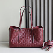 Gucci Gg Emblem Large ToteBag, Leather in Red 31x18x11cm - 1