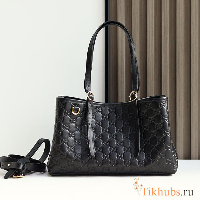 Gucci Gg Emblem Large ToteBag, Leather in Black 31x18x11cm - 1