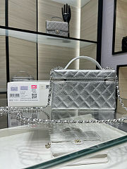 Chanel Top Handle Long Vanity Case with Chain 19.5x5x17cm - 6
