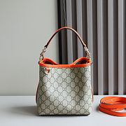 Gucci GG Emblem mini bucket orange bag 20.5x18x11.5 - 1