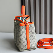Gucci GG Emblem mini bucket orange bag 20.5x18x11.5 - 3