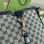 Gucci Mini Bucket Shoulder Bag - Beige And Blue Canvas 26.5x21.5x8cm - 5