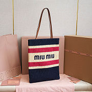 Miu Miu Women's' Crochet Tote Bag in Navy 30 x 38 cm - 2