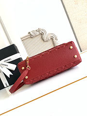 Chanel Quilted Caviar Mini Coco Top Handle Red Bag 23cm - 6