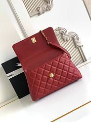 Chanel Quilted Caviar Mini Coco Top Handle Red Bag 23cm - 5