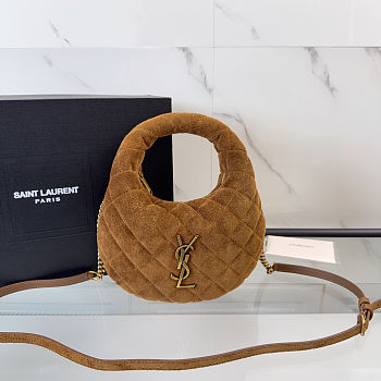 Saint Laurent Icarino mini quilted bag in brown suede 19x12x5cm