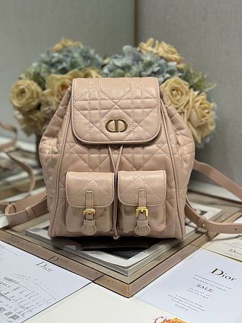 Dior Medium Dior Caro Backpack in Powder Pink Macrocannage Lambskin 23 x 26.7 x 12.5
