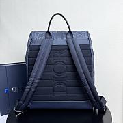 Dior Gravity Outline Leather and Navy Blue Grained Calfskin Backpack 30.5 x 41.5 x 15.5 cm - 6