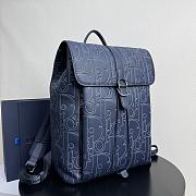 Dior Gravity Outline Leather and Navy Blue Grained Calfskin Backpack 30.5 x 41.5 x 15.5 cm - 5