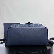 Dior Gravity Outline Leather and Navy Blue Grained Calfskin Backpack 30.5 x 41.5 x 15.5 cm - 3