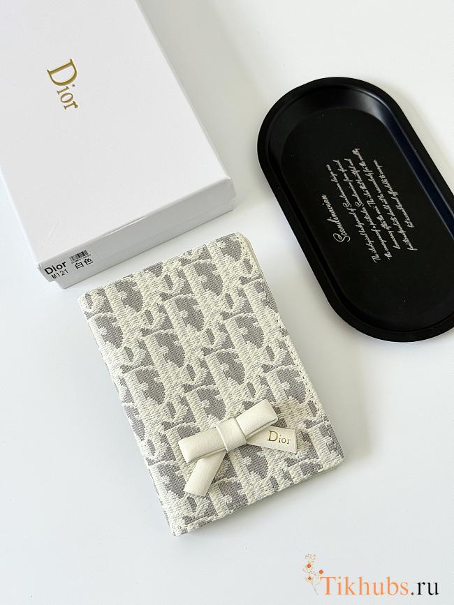 Dior Promenade Glycine Wallet Latte and Gray Dior Oblique Jacquard 10X14X2.5 - 1