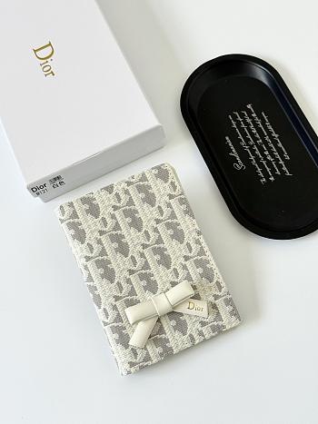 Dior Promenade Glycine Wallet Latte and Gray Dior Oblique Jacquard 10X14X2.5