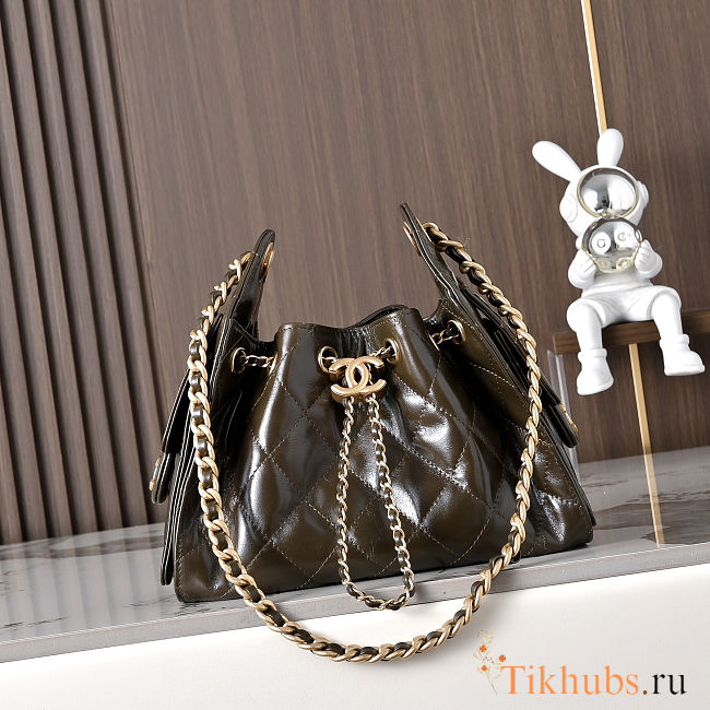 CHANEL 25 Small Handbag Dark Kaki Bag 30-26-14cm - 1