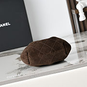 Chanel AS4981 shopping bag in brown suede with a tortoise handle 9X12X8cm - 6