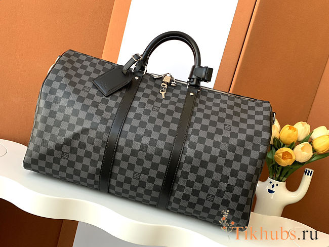 Louis Vuitton KeepallBandouliere 55 Black Bag 50.0 x 29.0 x 23.0 cm - 1