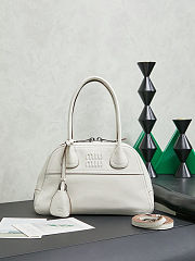 Miu Miu Chalk White Vivant Nappa Leather Bag 28x17x9.5cm - 1