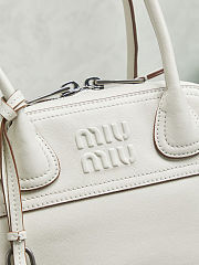 Miu Miu Chalk White Vivant Nappa Leather Bag 28x17x9.5cm - 4