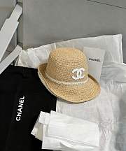 Chanel Beige Straw Bucket Hat  - 3
