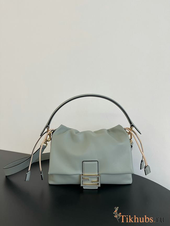 Fendi Mamma Baguette Medium Light Blue Bag 26.5x8.5x18cm - 1