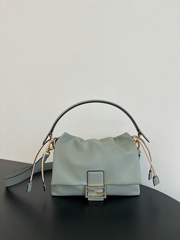 Fendi Mamma Baguette Medium Light Blue Bag 26.5x8.5x18cm