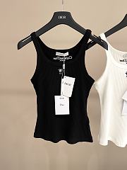 Dior Tank Top Black Ribbed Cotton Jersey - 3