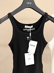 Dior Tank Top Black Ribbed Cotton Jersey - 2
