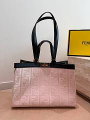 FENDI Women Peekaboo X-Tote Embroidered Canvas Bag-Pink Daal 41 x 28 cm - 1