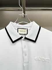  Gucci Short Sleeved Pique Collar Polo Shirt. - 3