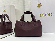 Dior Toujours Vertical Tote Bag Burgundy Macrocannage Calfskin 23x15.5x12 cm - 3