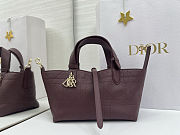 Dior Toujours Vertical Tote Bag Burgundy Macrocannage Calfskin 23x15.5x12 cm - 2