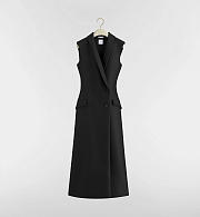 DIOR Mid-Length Blazer DressBlack Wool and Silk - 6