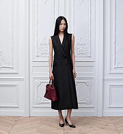DIOR Mid-Length Blazer DressBlack Wool and Silk - 4