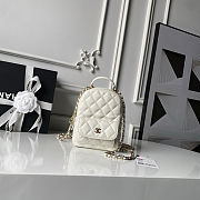 Chanel Caviar Quilted Small CC Day Backpack White 18×13×9cm - 1
