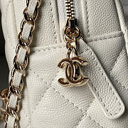 Chanel Caviar Quilted Small CC Day Backpack White 18×13×9cm - 3
