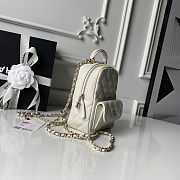 Chanel Caviar Quilted Small CC Day Backpack White 18×13×9cm - 4