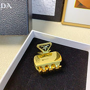  Prada Triangle Logo Hair Clip Gold - 1