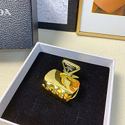  Prada Triangle Logo Hair Clip Gold - 4
