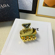  Prada Triangle Logo Hair Clip Gold - 3
