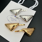 Prada Triangle Logo Metal Hair Clips - 1