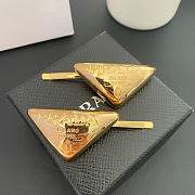 Prada Triangle Logo Metal Hair Clips - 4