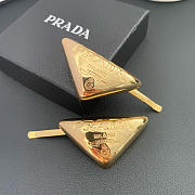 Prada Triangle Logo Metal Hair Clips - 2