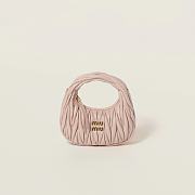 MIU MIU Powder Pink Wander Matelasse Nappa Leather Mini Bag 17.5×14×5.5cm - 1