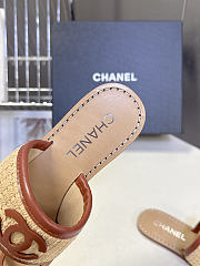 Chanel Beige & Brown Raffia Lambskin Sandals - 2