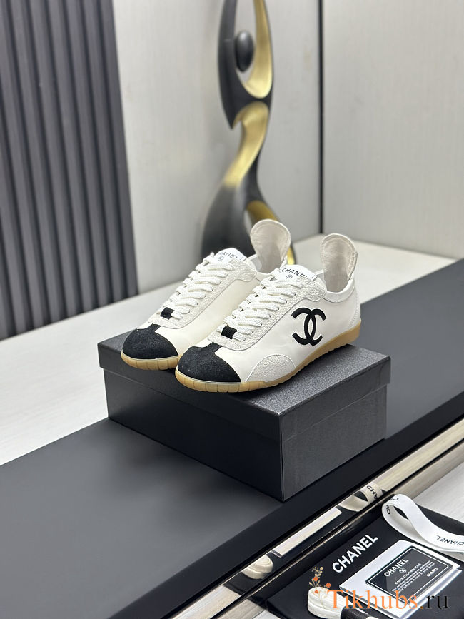 Chanel Calfskin & Embossed Suede Calfskin Sneakers - 1