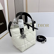 Dior Mini Toujours Vertical Tote BagWhite Macrocannage 13 x 15 cm - 4